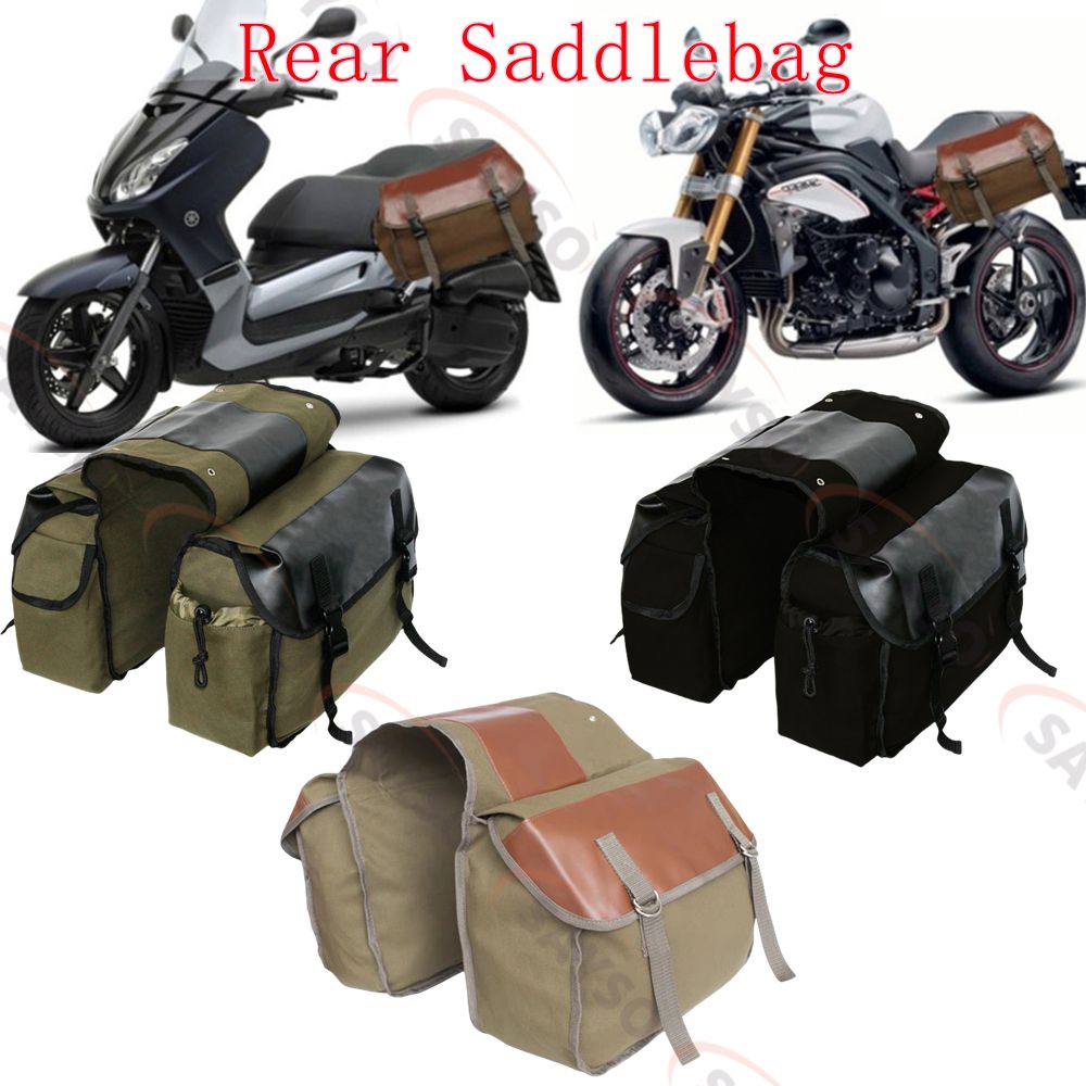 Motorcycle Gear Backpack - Sacoches arrière en toile et cuir